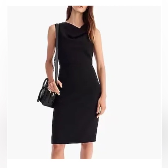 J. Crew Cowl Neck Sheath Black Dress - Picture 1 of 6